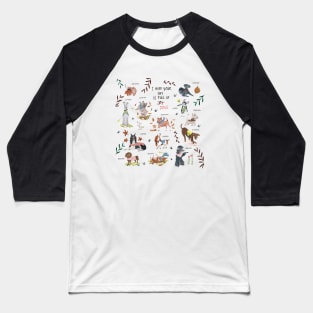 Dog lover person cute dogs breed pattern Baseball T-Shirt